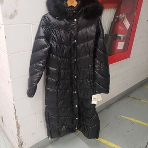 NWT AMAZING DEAL Michael Kors Black Long Winter Puffer Coat with Faux Fur